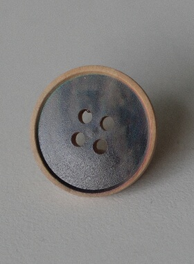 20mm一颗价英国Textile Garden深蓝灰色斑驳感中心木质纽扣