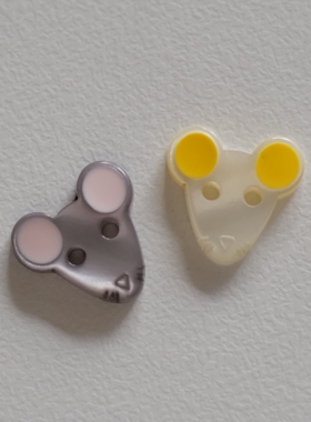 12mm两色各1颗价格 英国 Textile Garden珍珠白色灰色小老鼠纽扣