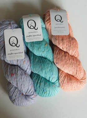 100克100米美国Quince Puffin Speckled斑点海鹦粗羊毛线