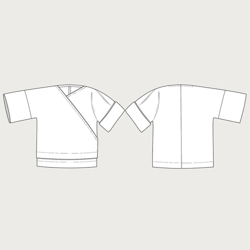 中性WRAPTOP包裹式衣裁剪纸样