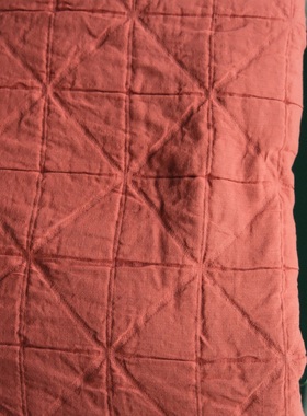 10cm价120cm宽英国Merchant and Mills橙色鲜亮提花压纹棉布B块