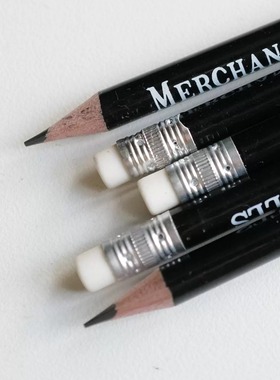 大约10cm长 一支价 英国Merchant and mills黑笔杆白品牌印字铅笔