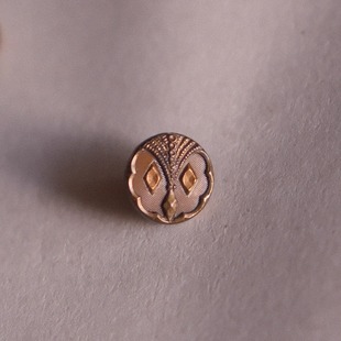 11mm不到仅1颗奥地利ANTIQUE咖啡色赛璐珞底金属猫头鹰脸迷你纽扣
