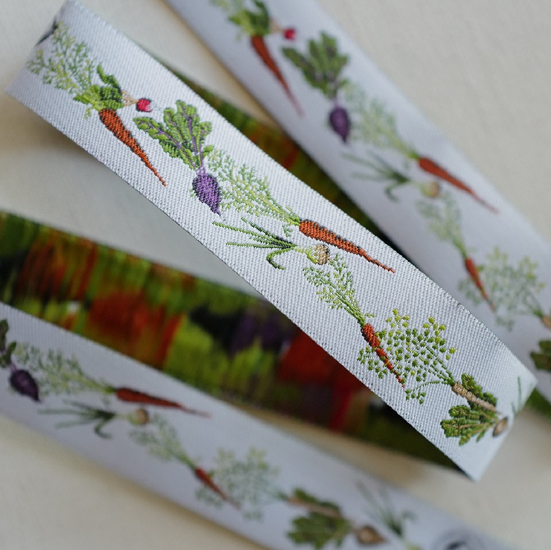 米1价格15mm宽英国Textile Garden各种萝卜田园风图案织带