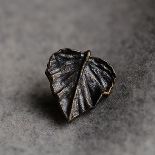 15mm1颗价分量轻非金属英国Textile 叶片纽扣 Garden青铜色 偏绿