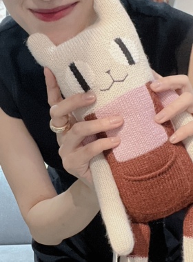 法国婴幼儿品牌Main Sauvage公平贸易奢华羊驼毛手工编织大猫玩偶