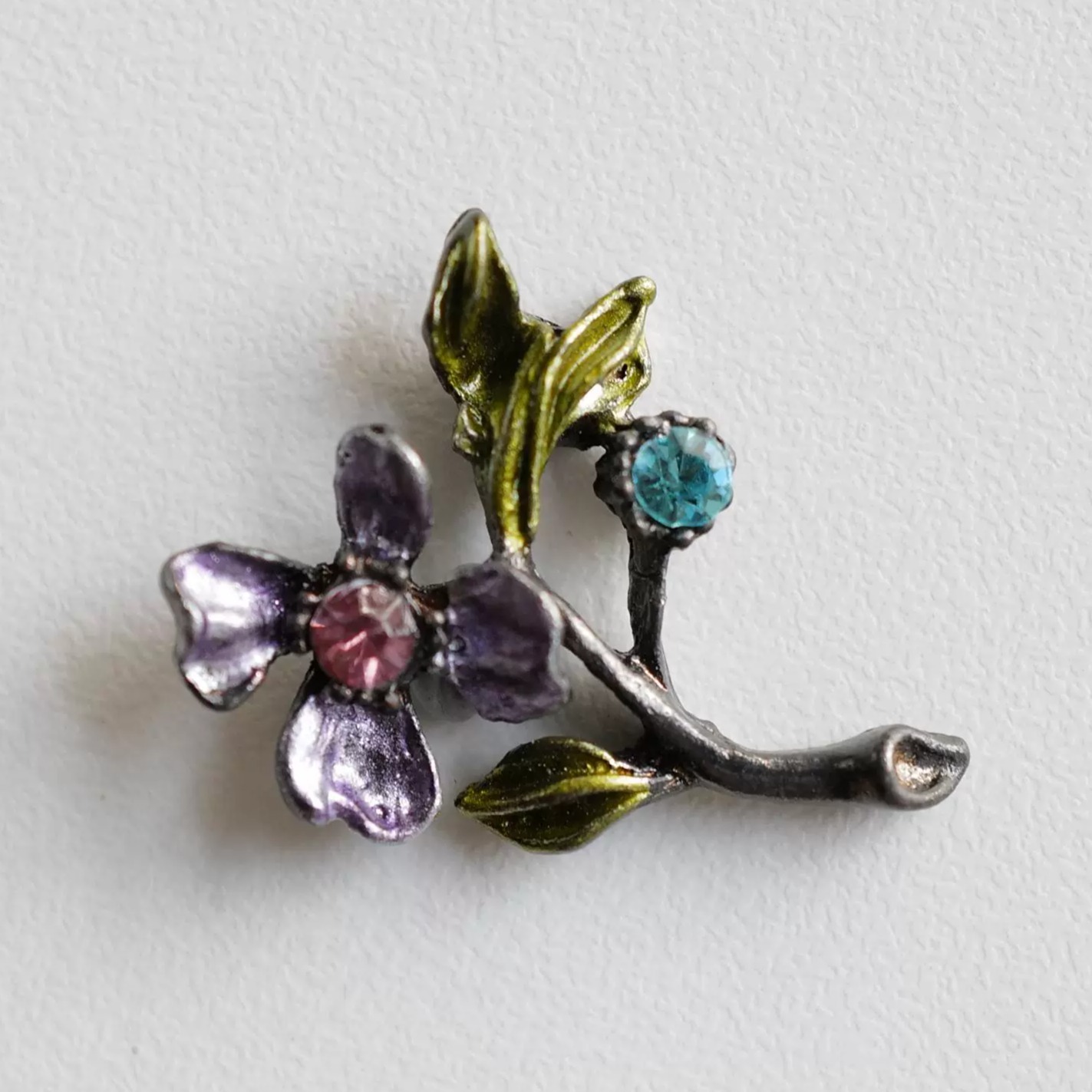 写意紫罗兰色花朵树杈饰品配件