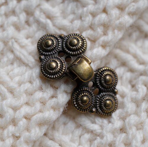 青铜色做旧感三圆圈金属搭扣