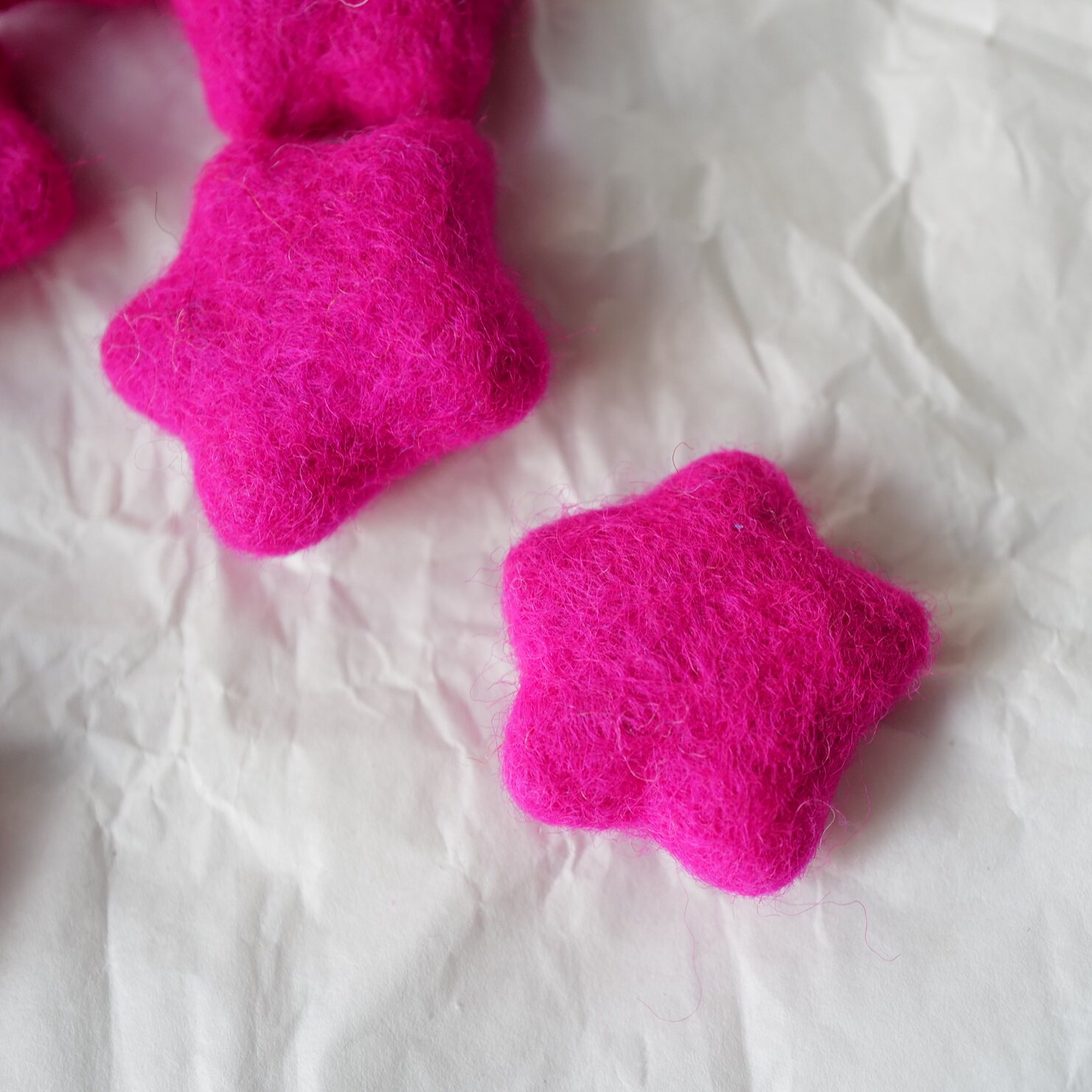 大约48mm一颗价格德国jim羊毛毡热辣粉色星星造型装饰件