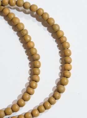 约5mm 10颗一组价 德国JIM姜黄色染色迷你木质串珠