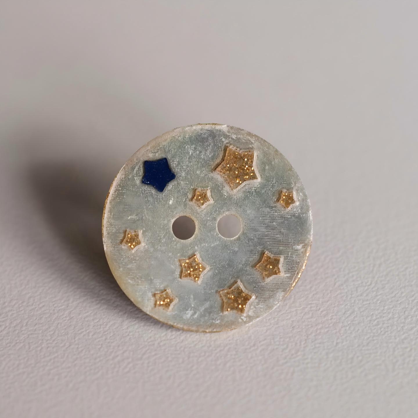 18mm一颗价格英国Textile Garden满天星星意境贝壳纽扣