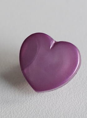 12mm一颗价德国VINTAGE葡萄紫色爱心单侧纹理赛璐珞材质纽扣