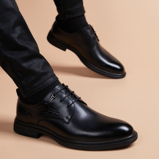 皮鞋男款商务正装真皮2024新款西装青年男士新郎结婚内增高男鞋子