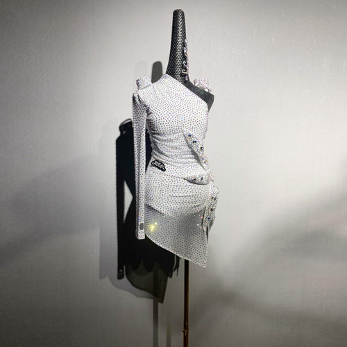 路其尔*高定新款女成人比赛服国标舞满钻服拉丁舞儿童服L-2690