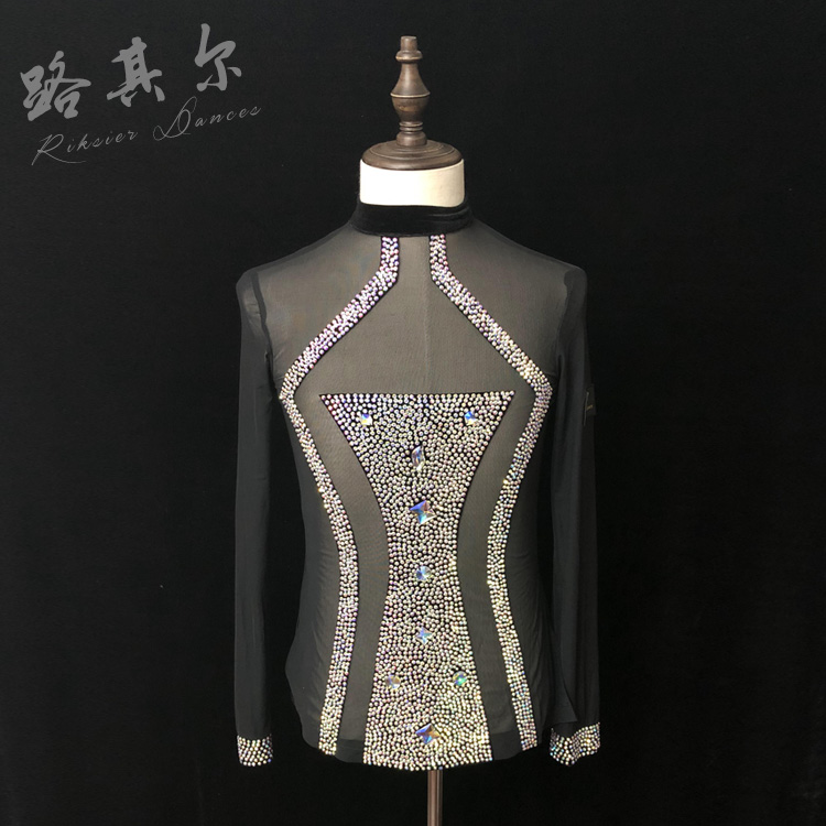 路其尔*新款国标舞服q男士上衣