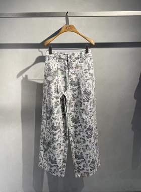 CHESTER CHARLES | 2026新款 手绘涂鸦小熊印花棉质复古牛仔裤