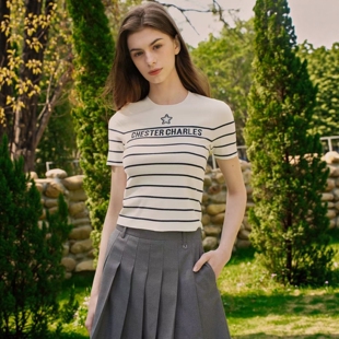 五角星条纹字母logo套头短袖 CHESTER CHARLES 2026新款 针织衫