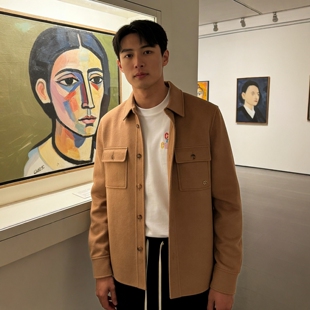 CHESTER CHARLES | 2026新款 男款 口袋羊毛呢翻领衬衫夹克外套