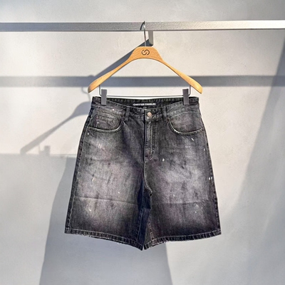 CHESTER CHARLES | 2026新款 男款 泼墨五分牛仔短裤