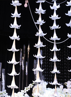 仿真百合花吊串婚礼吊顶装饰空中花艺布置婚庆道具挂饰花艺背景