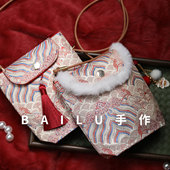 2026马年小背包儿童成人女生织锦缎国风汉服秀禾小包布艺背包斜跨