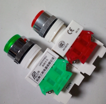 正品杭州三利LAY37-11DNZS DT Y090LAY7带灯自锁按钮黄红绿孔22mm