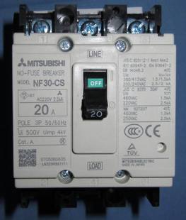 2P空气开关 NF30CS 5A10A15A20A30A 银点 3P3A 全新三菱NF30