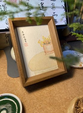 秋日限定新中式手绘桂花装饰画