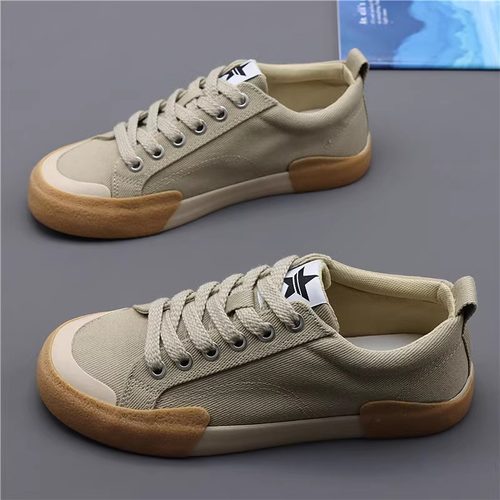 男鞋2025年新款透气帆布鞋男春季低帮系带休闲鞋板鞋男士软底布鞋