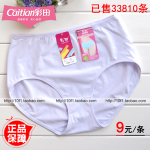 4条起包邮【正品】彩田7005 女士 纯棉大码 中老年人高腰三角内裤