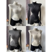 修身 糯叽叽高弹力羊毛高领长袖 打底衫 上衣T恤大衣外套内搭神器女