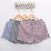 阿罗裤 家居睡裤 男士 三条装 纯棉平角加大码 四角内裤 宽松棉布短裤