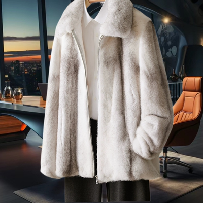 高贵秋冬进口链皮草男外套