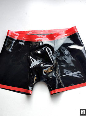 Latex 天然纯乳胶内裤男式内衣平角裤短裤立体裆手工定做紧身多色