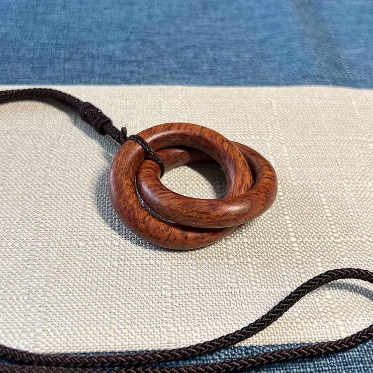 青蚨黄眉庵雷击枣木乾坤圈挂件木圈车挂