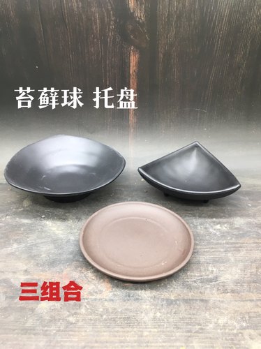 苔藓球托盘苔玉塑料接水盘青苔小底盘可蓄水花盆陶瓷紫砂底盘花盆