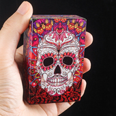 弹盖男士 烟盒个性 便携粗烟烟盒 粗烟盒整包装 彩骷髅塑料烟盒20支装