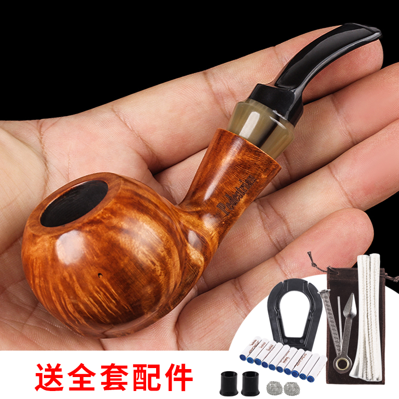 石楠木军插苹果烟斗9mm烟道