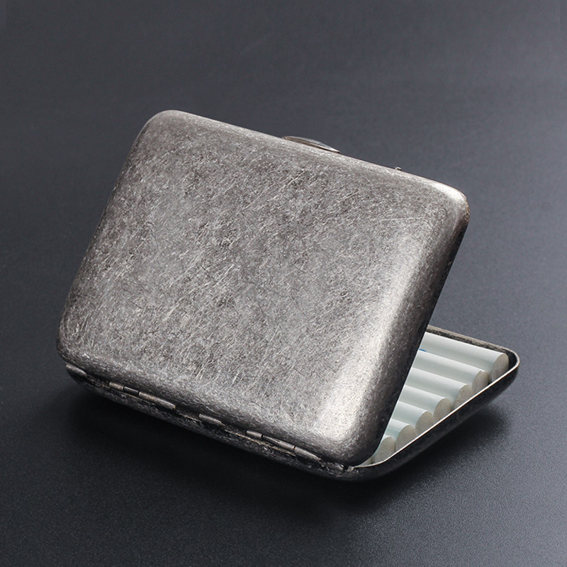 双枪黄铜烟盒16支装古银男士便携超薄创意个性复古金属烟盒子防压