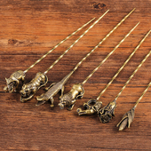 黄铜雪茄通针复古雪茄疏通器钻孔器创意螺旋式 通气针雪茄工具配