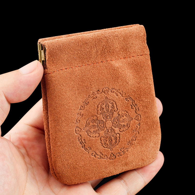 烟斗配件收纳包弹片自动开合打火机压棒烟斗烟丝收纳袋真皮多功能