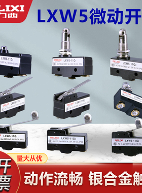 德力西微动行程开关自复位LXW5-11G1 G2 Q1 M D1滚轮微型限位开关