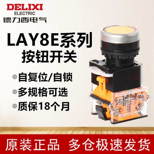 德力西LAY8E按钮开关自复位带灯