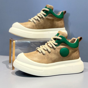 高帮男鞋冬季翻毛皮鞋运动休闲板鞋加绒加厚底马丁雪地靴保暖棉鞋