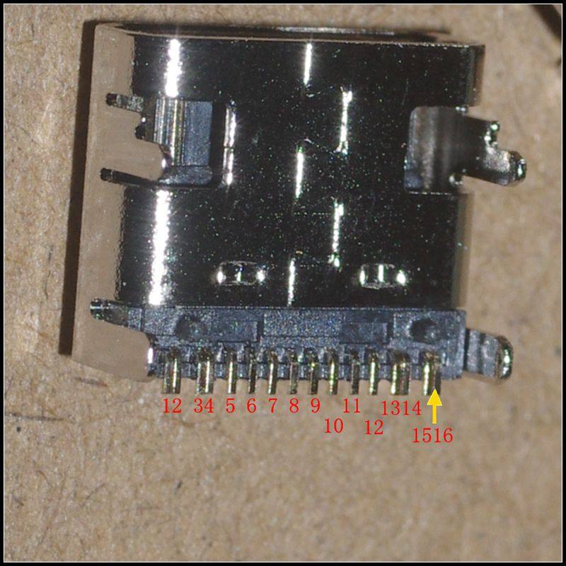 一元二个 16针 type-c 接口 c口充电座子 手机充电头座