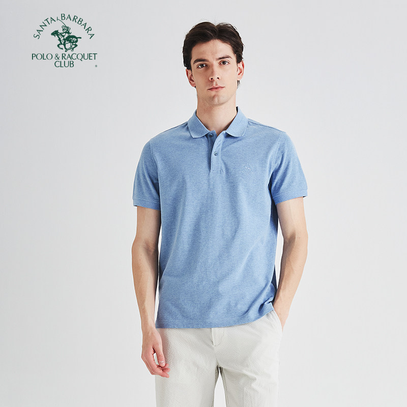 圣大保罗纯棉polo衫男款短袖商务休闲百搭纯色翻领半袖T恤衫男装