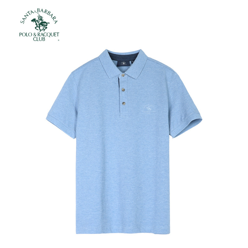 圣大保罗男装纯棉商务休闲短袖T恤衫纯色全棉翻领半袖衫POLO衫男