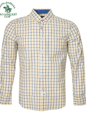 S.B.P.R.C/圣大保罗春季新品纯棉休闲合身格子长袖衬衫PS16WH012