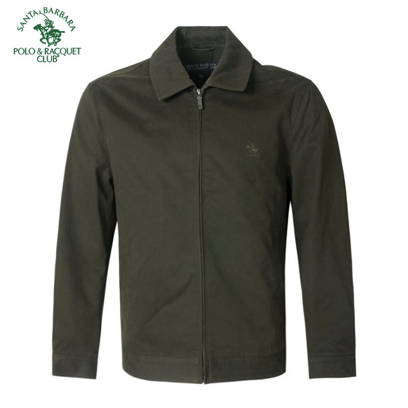 圣大保罗秋冬中年男士商务休闲外套纯棉翻领合身单夹克