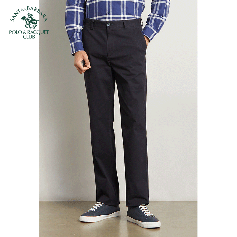 圣大保罗秋冬季厚款商务休闲裤子男裤纯棉微弹宽松直筒合身版长裤